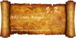 Váradi Kinga névjegykártya
